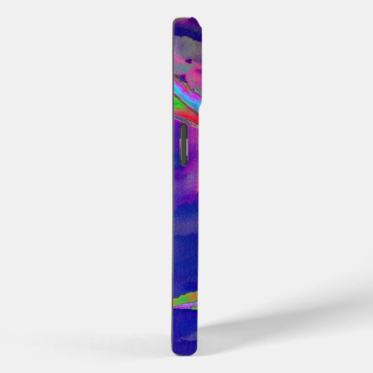 Abstracte blauwe paarse zonnebloem | retro funky Case-Mate iPhone case (Achterkant / Rechts)