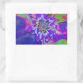 Abstracte blauwe paarse zonnebloem | retro funky rechthoekige sticker (Tas)