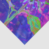 Abstracte blauwe paarse zonnebloem | retro funky tissuepapier (Detail)