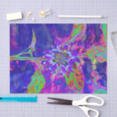 Abstracte blauwe paarse zonnebloem | retro funky tissuepapier (Craft)
