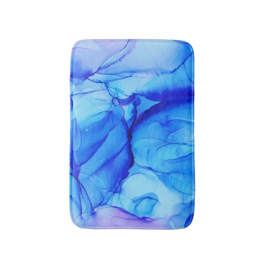 Abstracte Blauwe Paarse Zwemmen Badmat (Voorkant Verticaal)