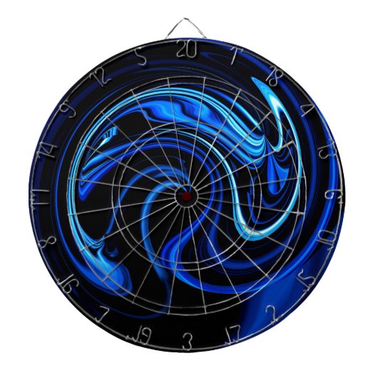 Abstracte blauwe pacock dartbord (Voorkant)