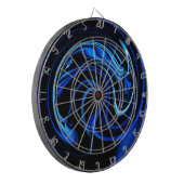 Abstracte blauwe pacock dartbord (Voorkant Links)