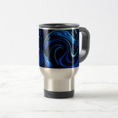 Abstracte blauwe pacock reisbeker (Voorkant rechts)
