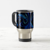 Abstracte blauwe pacock reisbeker (Voorkant links)