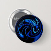 Abstracte blauwe pacock ronde button 5,7 cm (Voorkant /achterkant)