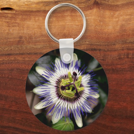 Abstracte blauwe passie ventilator sleutelhanger (Voorkant)
