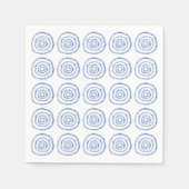 Abstracte blauwe penseelcirkel kustlijn servet (Voorkant)