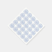 Abstracte blauwe penseelcirkel kustlijn servet (Hoek)