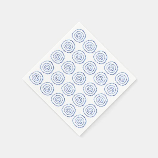 Abstracte blauwe penseelcirkel kustlijn servet (Hoek)