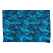 Abstracte blauwe penseelstreken kussensloop (Voorkant)