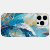 Abstracte blauwe penseelstreken Moderne kunst Case-Mate iPhone Case (Achterkant (horizontaal))