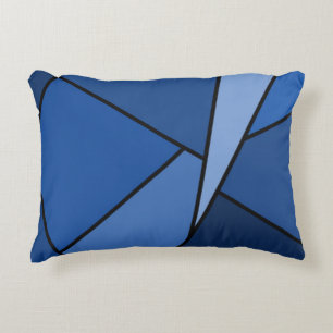 Abstracte blauwe polygons accent kussen