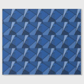 Abstracte blauwe polygons cadeaupapier (Vlak)