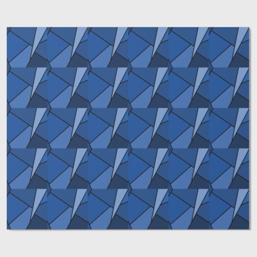 Abstracte blauwe polygons cadeaupapier (Vlak)