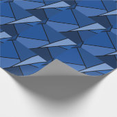 Abstracte blauwe polygons cadeaupapier (Hoek)