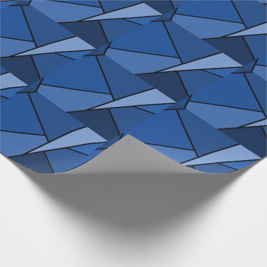 Abstracte blauwe polygons cadeaupapier (Hoek)