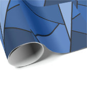 Abstracte blauwe polygons cadeaupapier (Rol Hoek)