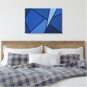 Abstracte blauwe polygons canvas afdruk (Insitu (Slaapkamer))