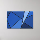 Abstracte blauwe polygons canvas afdruk (Voorkant)