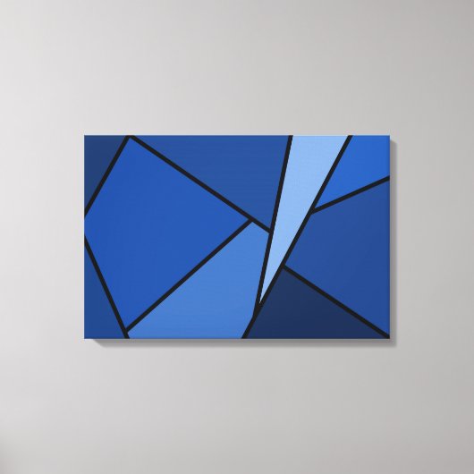 Abstracte blauwe polygons canvas afdruk (Voorkant)