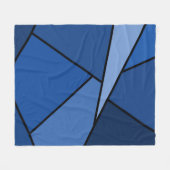 Abstracte blauwe polygons fleece deken (Voorkant (Horizontaal))