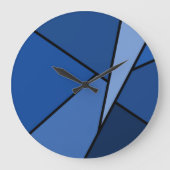Abstracte blauwe polygons grote klok (Voorkant)