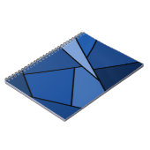 Abstracte blauwe polygons notitieboek (Linkerzijde)