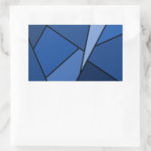 Abstracte blauwe polygons rechthoekige sticker (Tas)