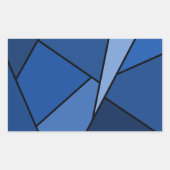 Abstracte blauwe polygons rechthoekige sticker (Voorkant)