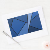 Abstracte blauwe polygons rechthoekige sticker (Envelop)