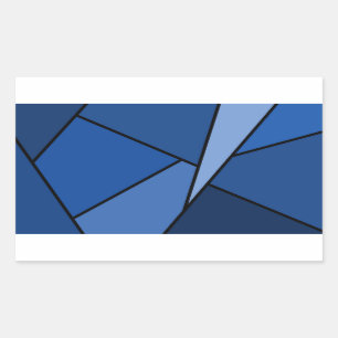 Abstracte blauwe polygons rechthoekige sticker