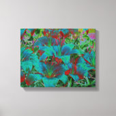 Abstracte blauwe regendruppels canvas afdruk (Voorkant)