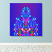 Abstracte blauwe robot canvas afdruk (Insitu (Houten vloer))