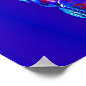 Abstracte Blauwe Robot Poster (Hoek)