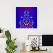 Abstracte Blauwe Robot Poster (Thuiskantoor)
