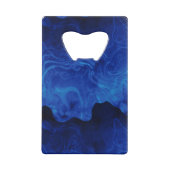 Abstracte blauwe rook creditkaart flessenopener (Achterkant)