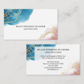 *~* Abstracte blauwe roze gouden bollen Visitekaartje (Voorkant / Achterkant)