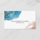 *~* Abstracte blauwe roze gouden bollen Visitekaartje (Voorkant)