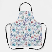 Abstracte blauwe roze Waterverf ventilator Schort (Voorkant)