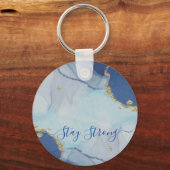 Abstracte blauwe sleutelhanger (Voorkant)