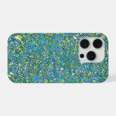 Abstracte blauwe spatten voor kunstliefhebbers Mod iPhone Hoesje (Achterkant horizontaal)