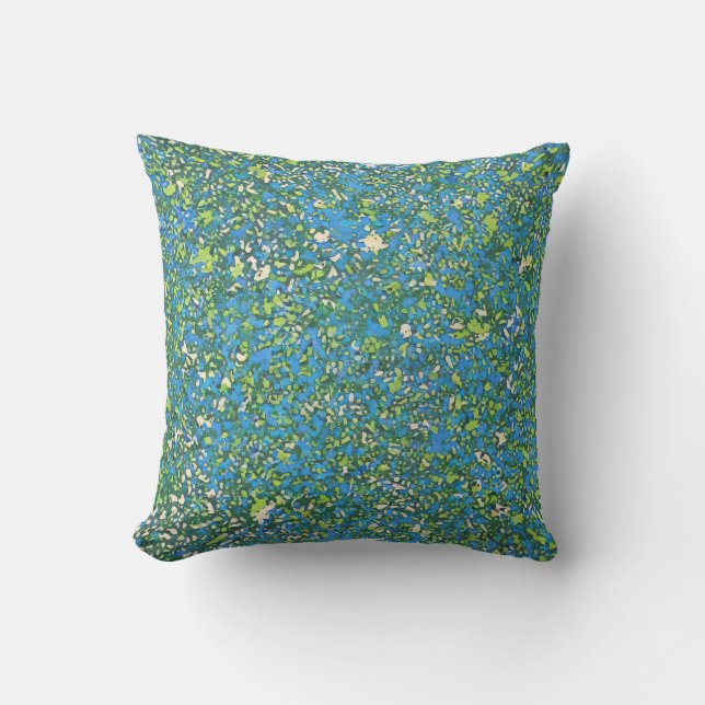 Abstracte blauwe spatten voor kunstliefhebbers Mod Kussen (Voorkant)