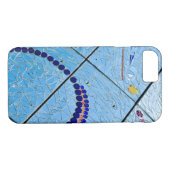 Abstracte blauwe spiegelmozaïek Case-Mate iPhone case (Achterkant (Horizontaal))