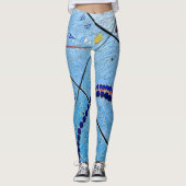 Abstracte blauwe spiegelmozaïek leggings (Voorkant)