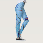 Abstracte blauwe spiegelmozaïek leggings (Rechts)