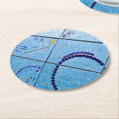 Abstracte blauwe spiegelmozaïek ronde kartonnen onderzetter (Gebogen)