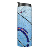 Abstracte blauwe spiegelmozaïek thermosbeker (Geroteerd rechts)