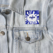 Abstracte blauwe splatter-schildernaam Button (In situ)