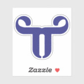Abstracte Blauwe Stier T Letter Sticker (Vel)